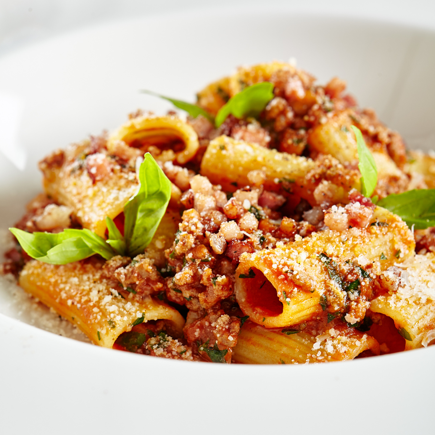 Homemade Rigatoni with Bolognese Sauce